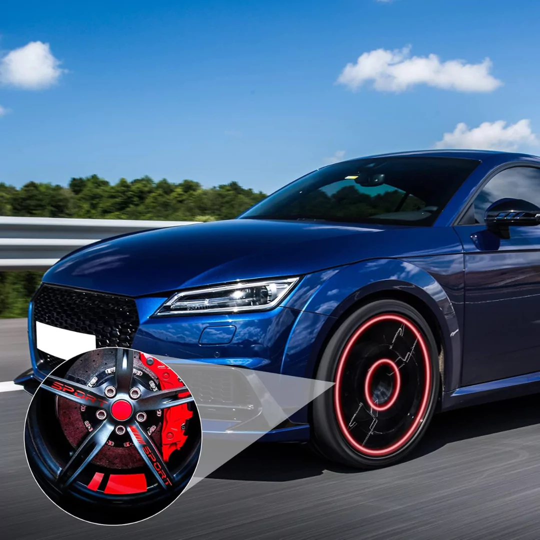 Ozone Stickers™ 6pcs Car Alloy Wheel Sticker for 18-21 inch Wheels, Reflective car Rim Stickers, Vinyl Wheel Decals, Decoration Accessories for Cars, Trucks, Vehicles, Cars, Motorcycles